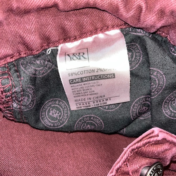 Young and Reckless Ripped Maroon Slim Fit Jeans - Picture 6 of 6